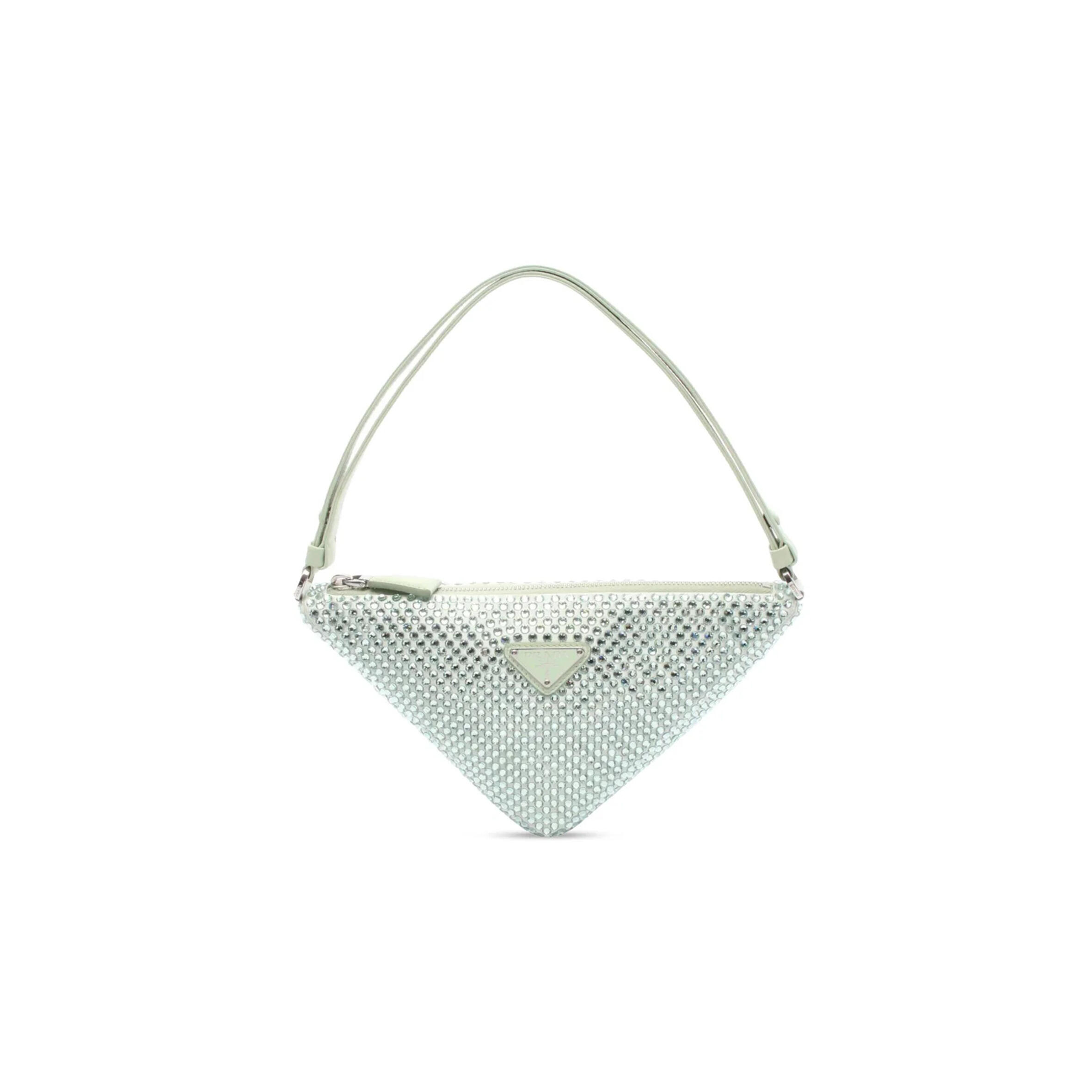 PRADA CRYSTAL-STUDDED SATIN POUCH lNQ044 (26*15*5.5cm) 